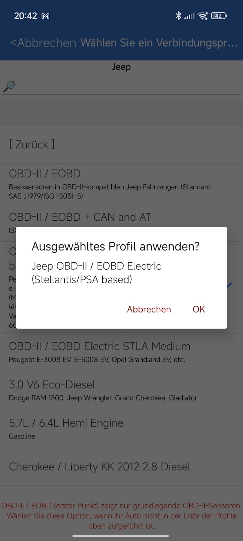 Screenshot Car Scanner Jeep