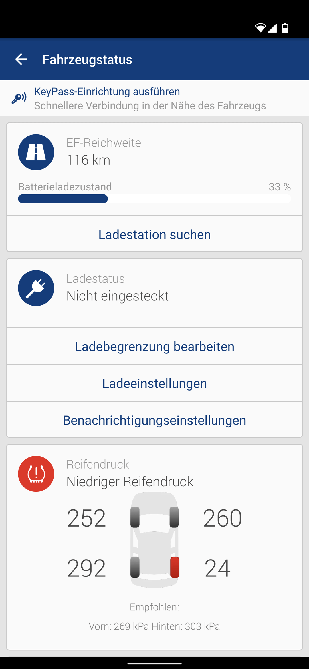 OnStar Fahrzeugstatus