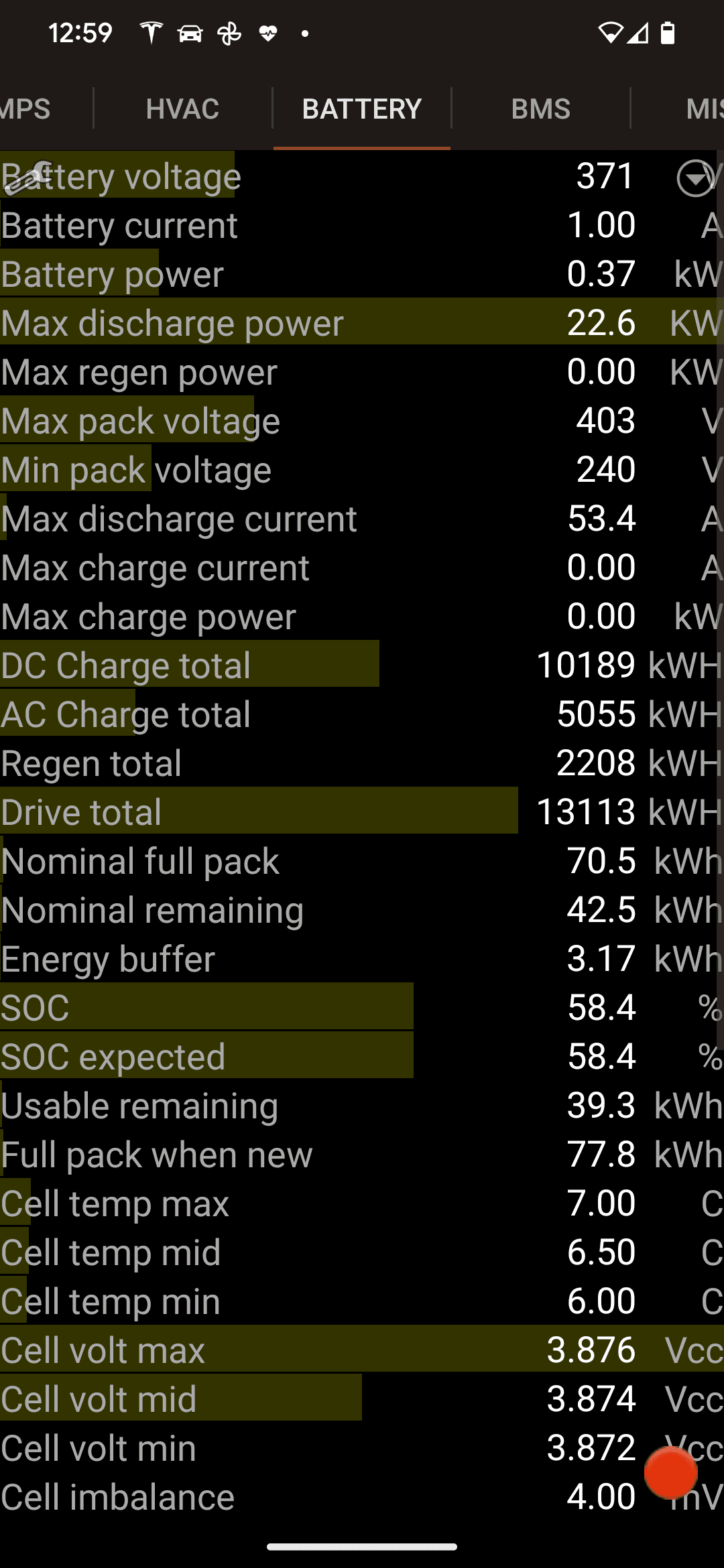 Screenshot scan my tesla Model 3