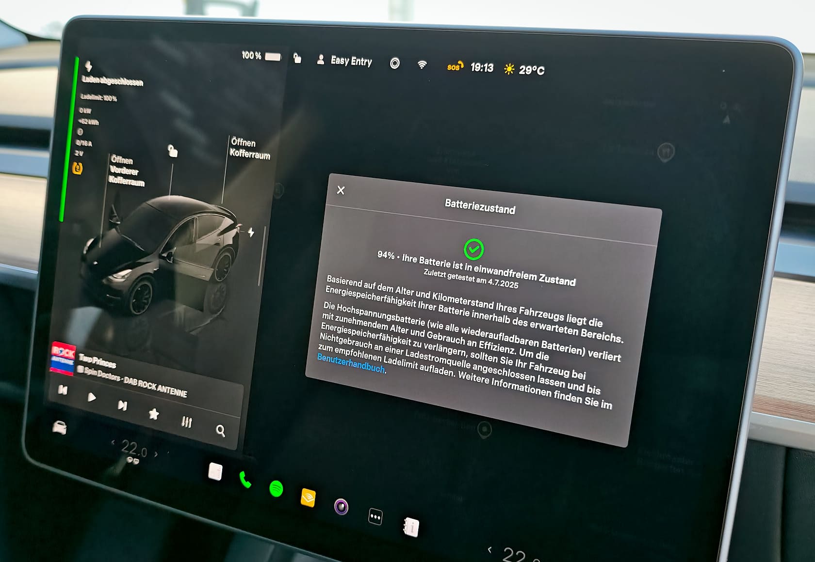 Ende des Batteriezustandstest