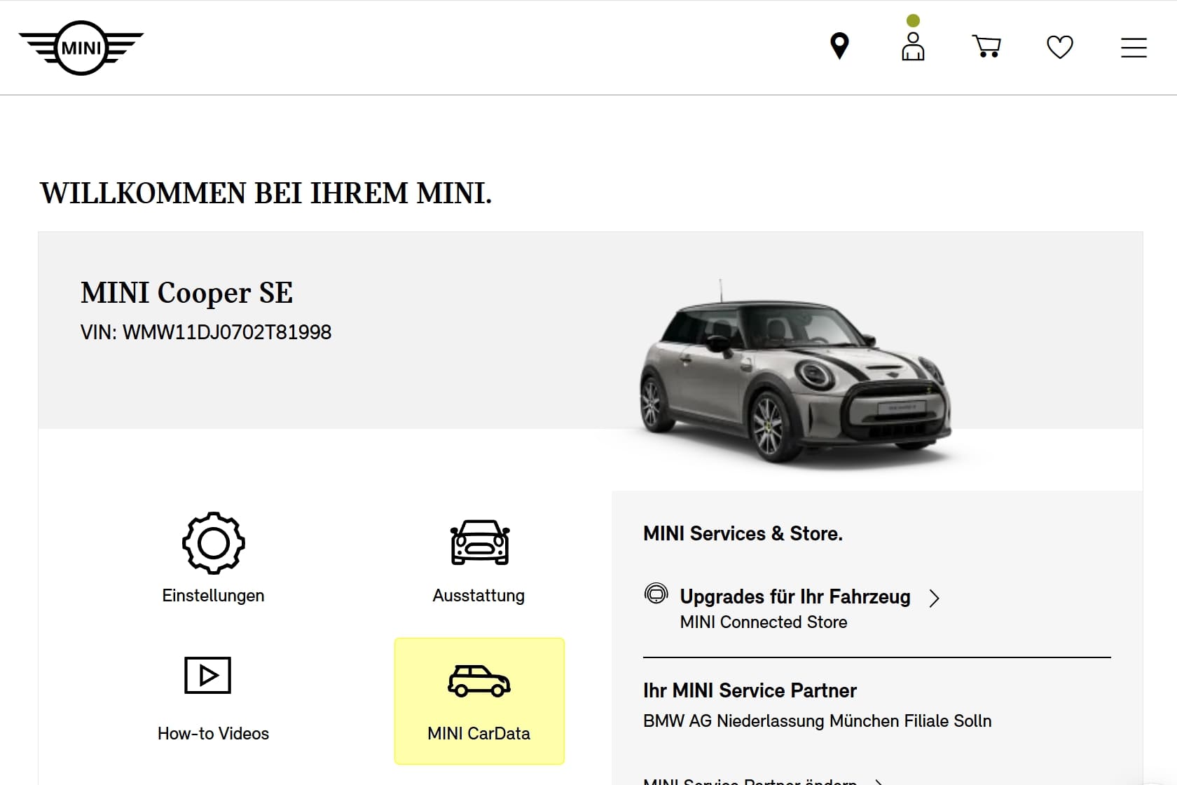 Wechseln zur Fahrzeugübersicht