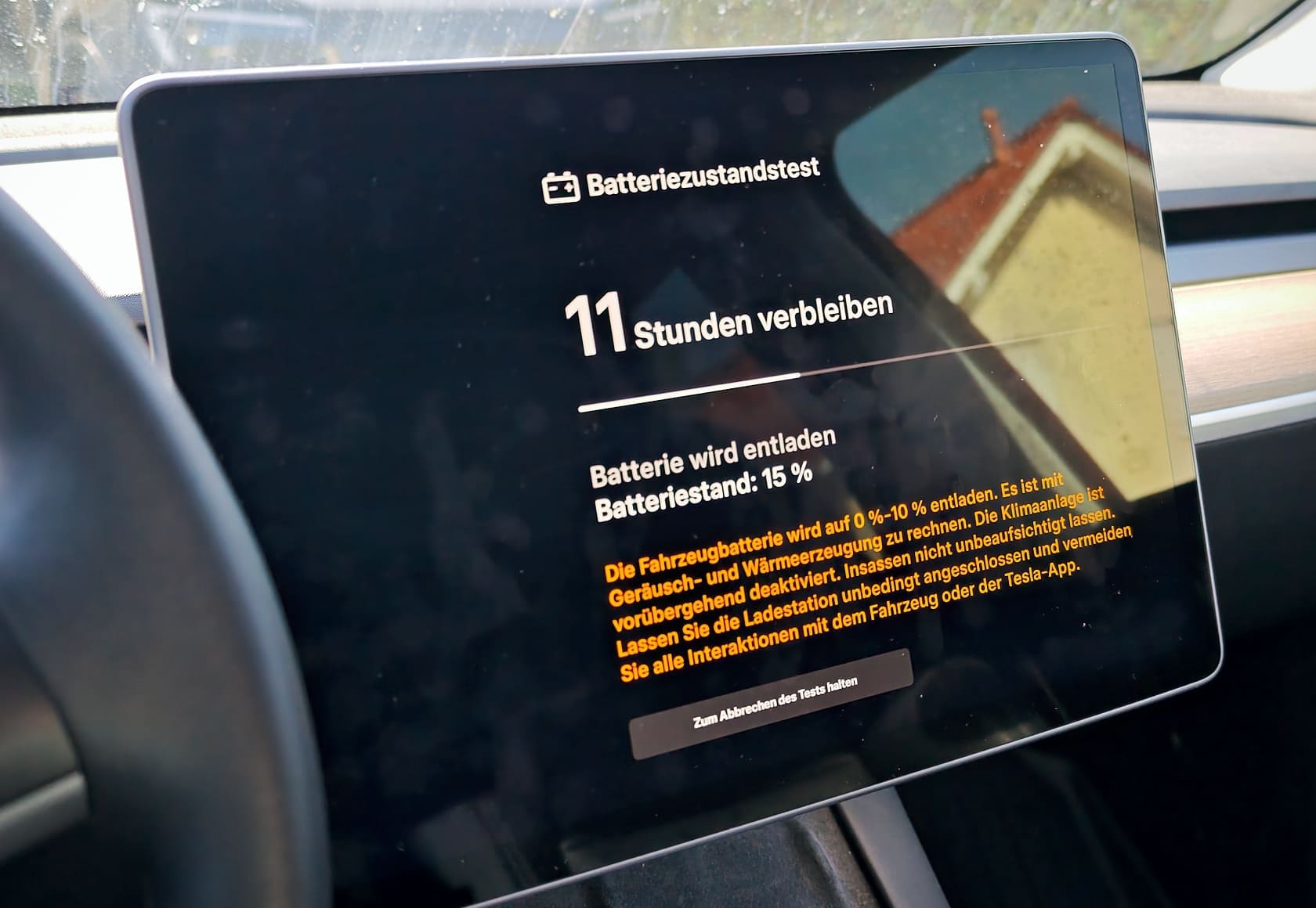 Durchführung des Batteriezustandstest